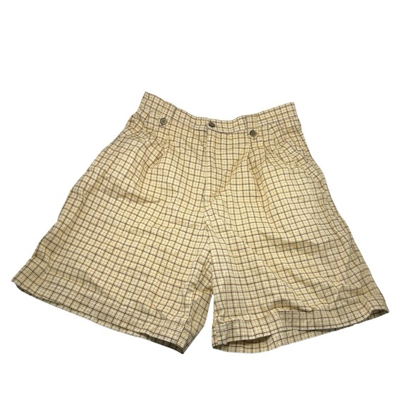 White Stag Pants - Vintage White Stag 12 Brown/Yellow Check Bermuda Short 28x8.5 Mom Shorts Casual
